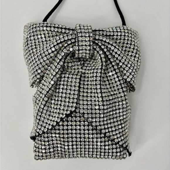 Loeffler Randall Violet Rhinestone Bow Mini Crossbody, Black & Silver - Picture 8 of 11